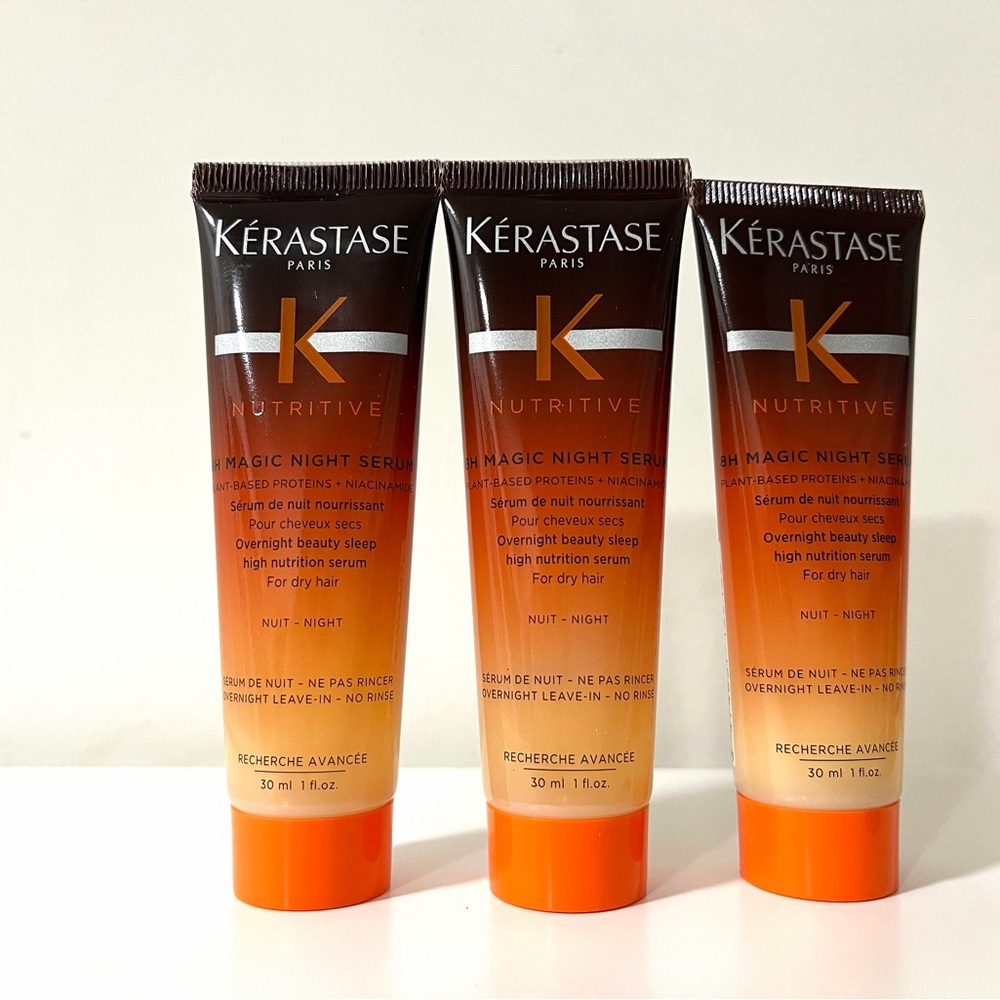 3 pcs Kerastase Nutritive 8H Magic Night Serum Travel Size 1 oz / 30ml each tube